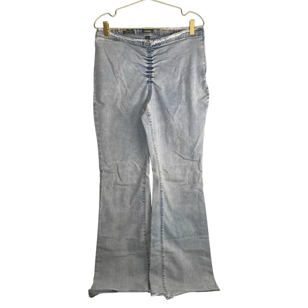 Women's WILD FABLE Low-Rise  Flare Jeans Size 12 Side Zip Distressed 70s 597‎